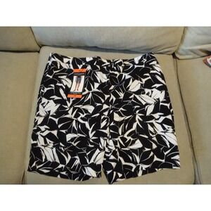 New MARIO SERRANI Italy Comfort Stretch Tummy Control Print Bermuda Shorts Sz 16